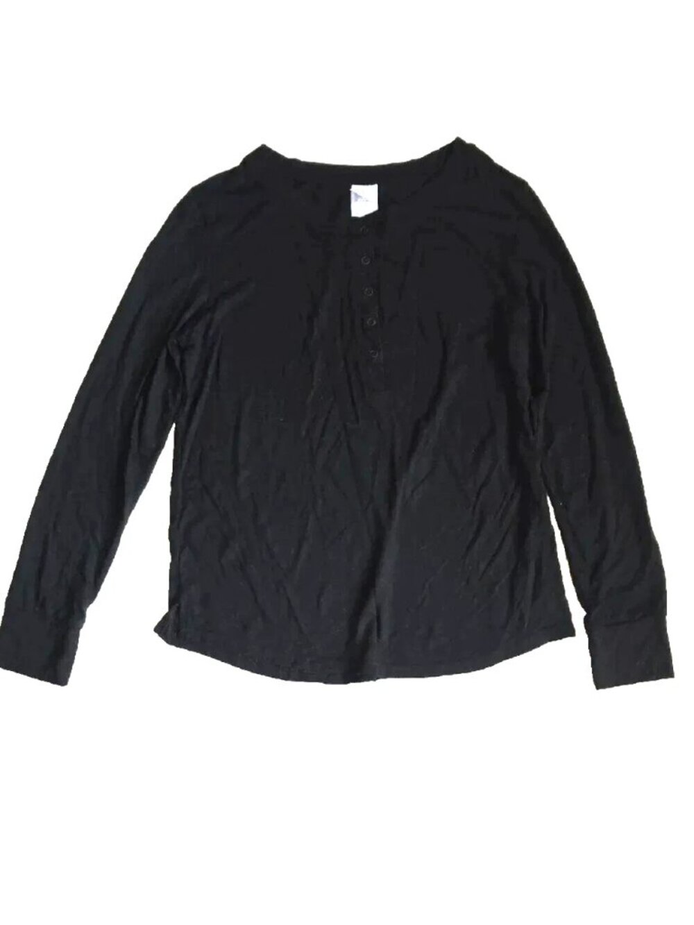 stars above Black Long Sleeve Henley Top